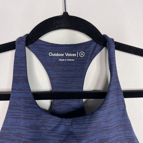 Outdoor Voices Womens Medium M Navy Blue Move Free Spacedye Racerback Sports Bra - Picture 3 of 8